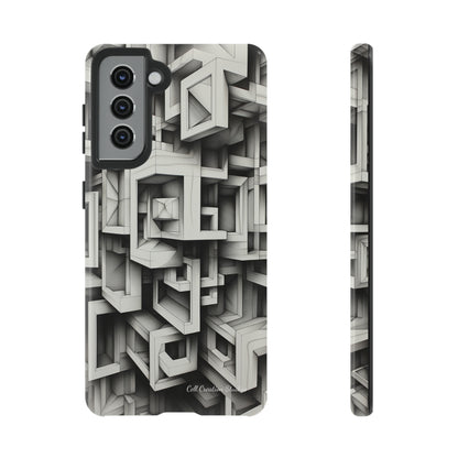 The "Geometric Right Angles" Cell Phone Case -Experience Sleek Simplicity-Tough Phone Cases-Tough Cases