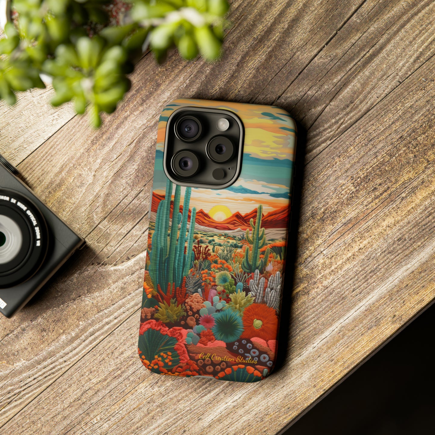 "Desert Bloom Embroidery" -Tough iPhone Cases