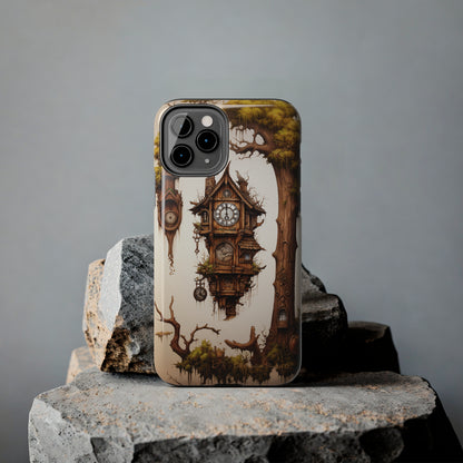 Introducing the "Mystical Wooden Clock" Cell Phone Case – Embrace Enchantment and Timeless Beauty -Tough Phone Cases