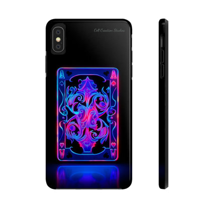 Introducing the "Neon Ace of Hearts" Cell Phone Case – Elevate Your Style with a Dazzling Card -Tough Phone Cases