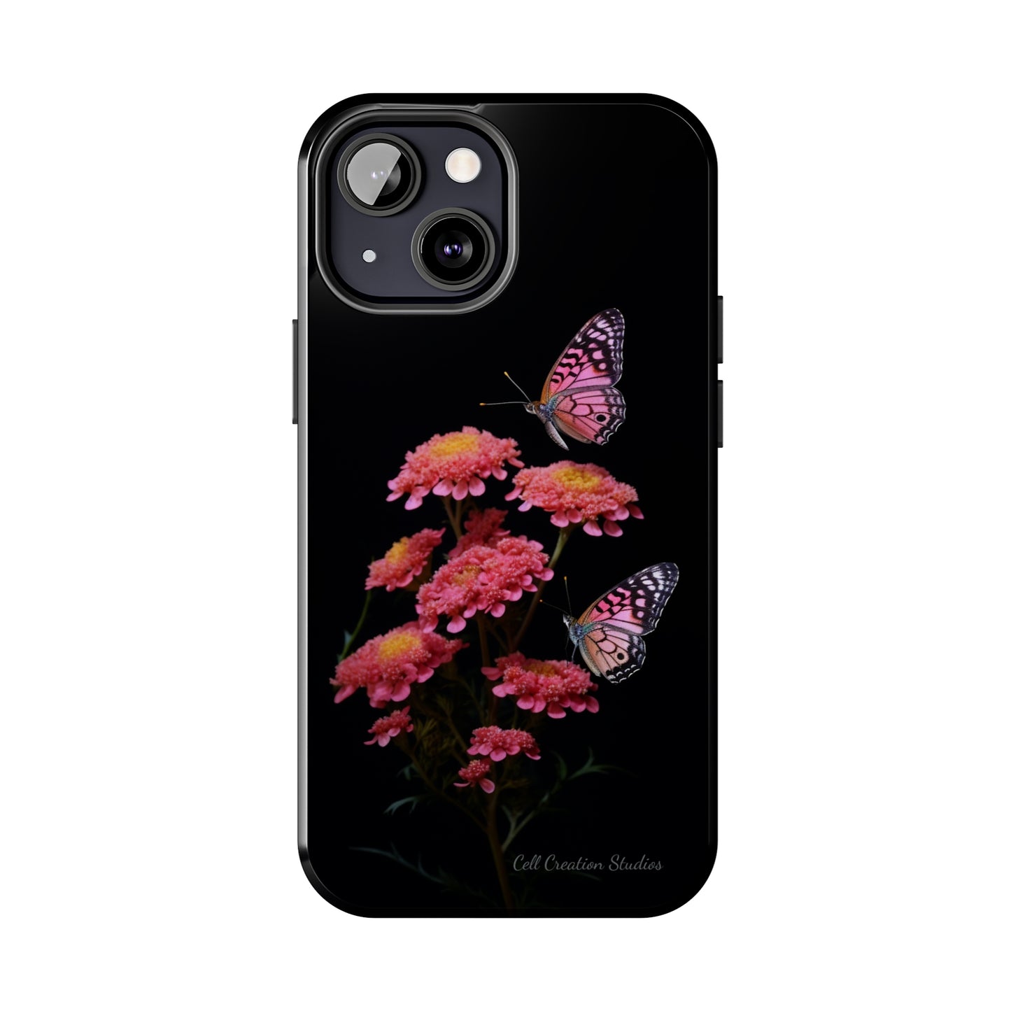 "Achillea Desert Eve Deep Rose & Butterfly" Phone Case -Tough Phone Cases