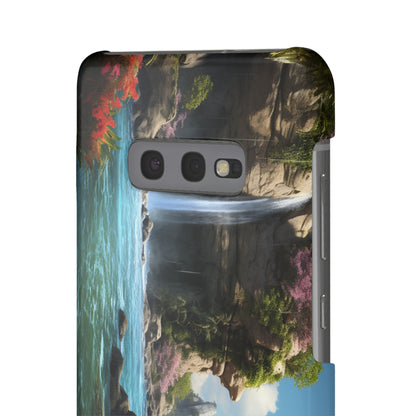 Introducing the "Nature's Cascade" Cell Phone Case – Capture Majestic Beauty with Rock Cliffs and Waterfall! -Snap Cases