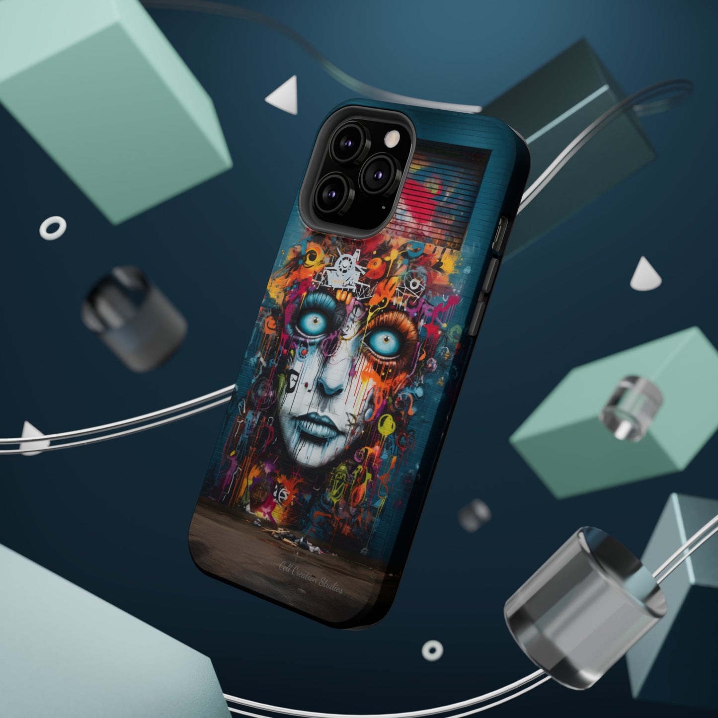 Elevate Your Style with our "Graffiti Face Concrete Wall" Phone Case -MagSafe Tough Cases