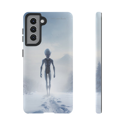 Introducing the "Frosty Extraterrestrial" Cell Phone Case – Embrace Alien Intrigue Amidst the Snowscape -Tough Cases