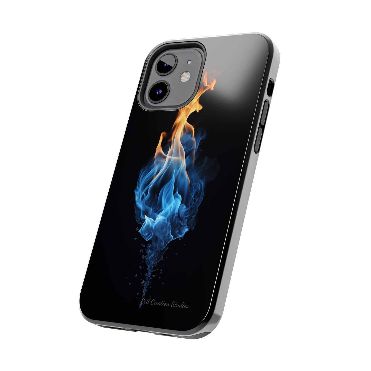 "Elegant Blue and Orange Flame" Phone Case: Ignite Your Style -Tough Phone Cases