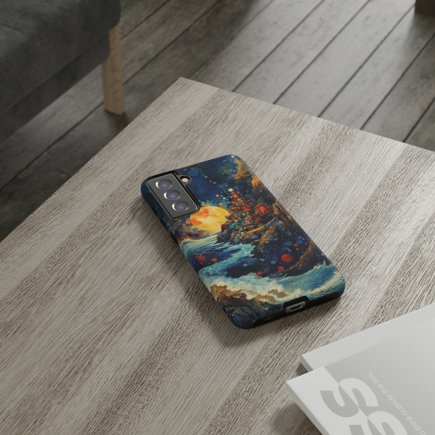 "Moonlit Coastal Vista" -Tough Samsung Phone Cases