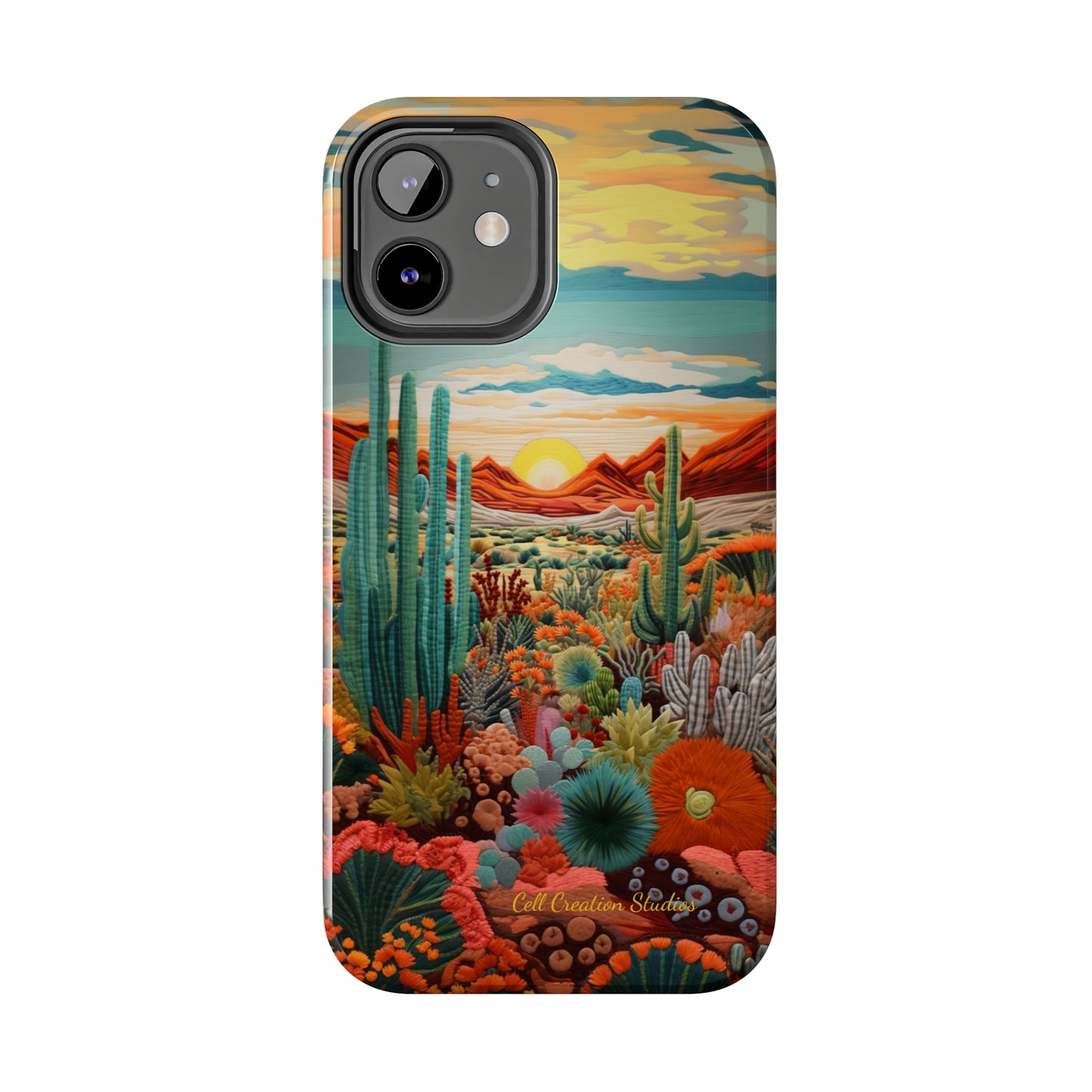 "Desert Bloom Embroidery" -Tough iPhone Cases