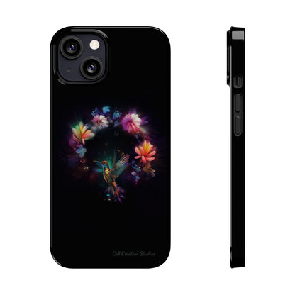 Introducing the "Floral Harmony Hummingbird" Cell Phone Case – Where Elegance Meets Nature -Slim Phone Cases