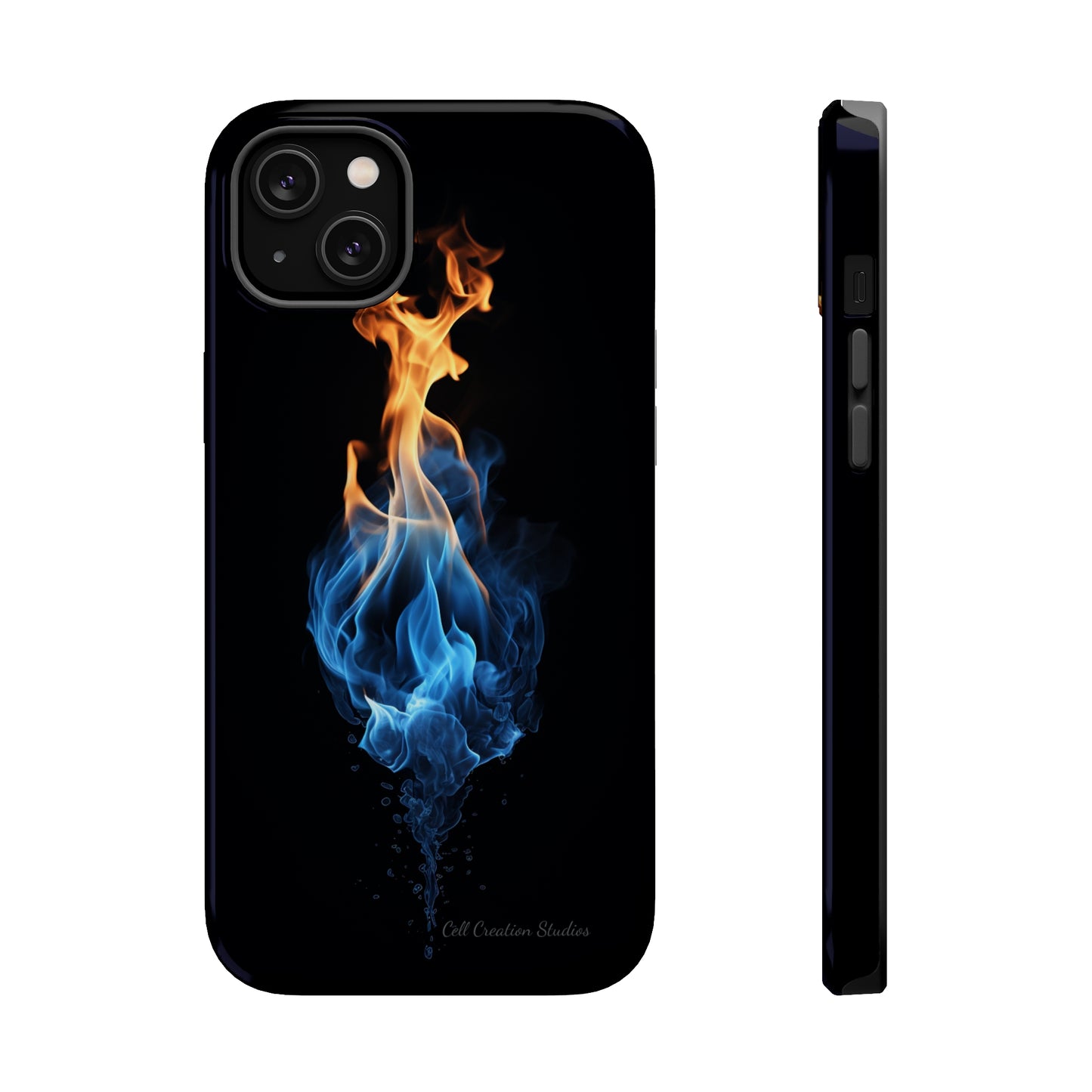 "Elegant Blue and Orange Flame" Phone Case: Ignite Your Style -MagSafe Tough Cases