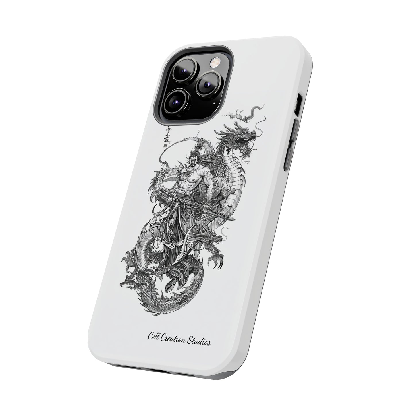 "Samurai and Dragon Sketch" -Tough iPhone Cases