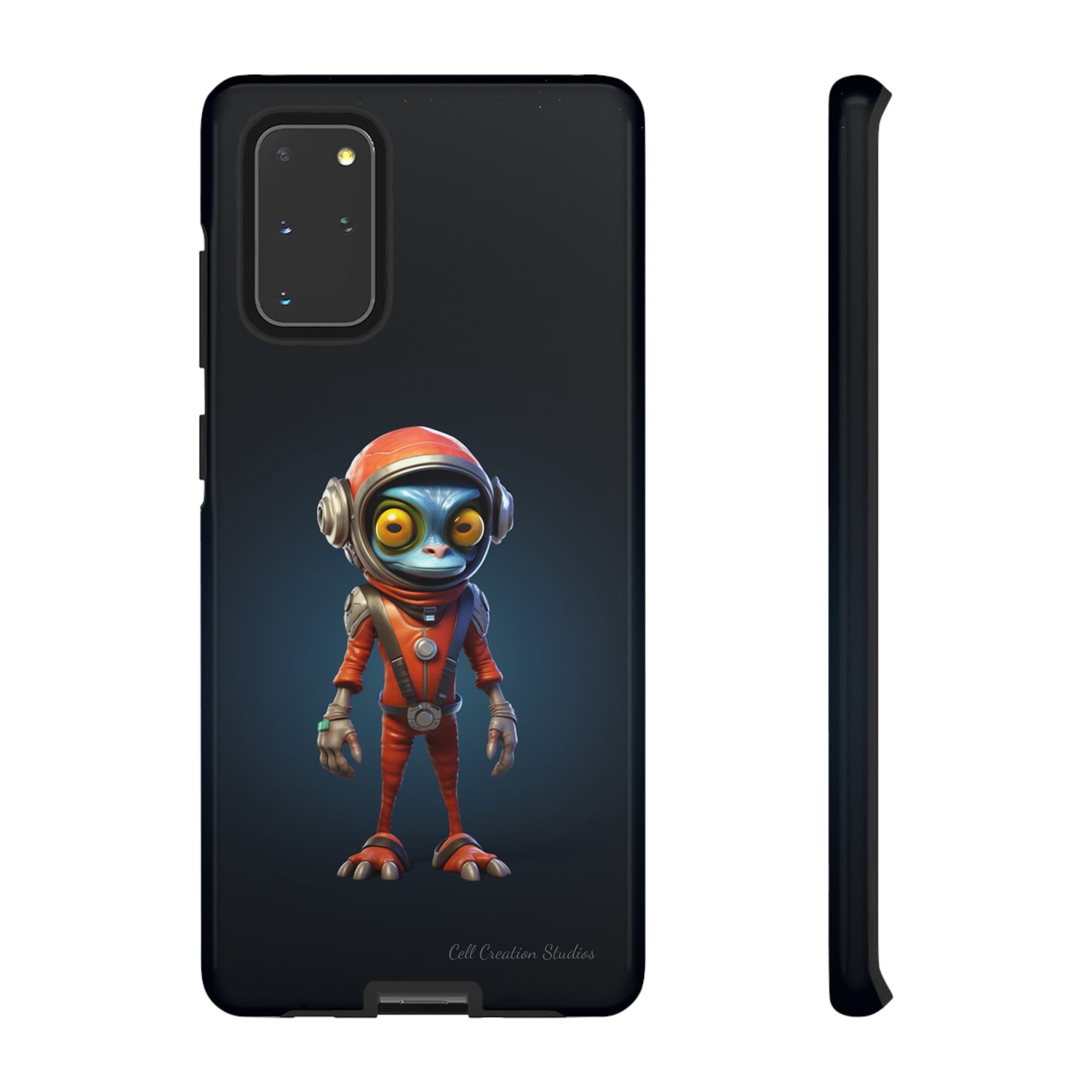 The "AstroGuard" Animated Blue Alien Astronaut Phone Case -Tough Cases