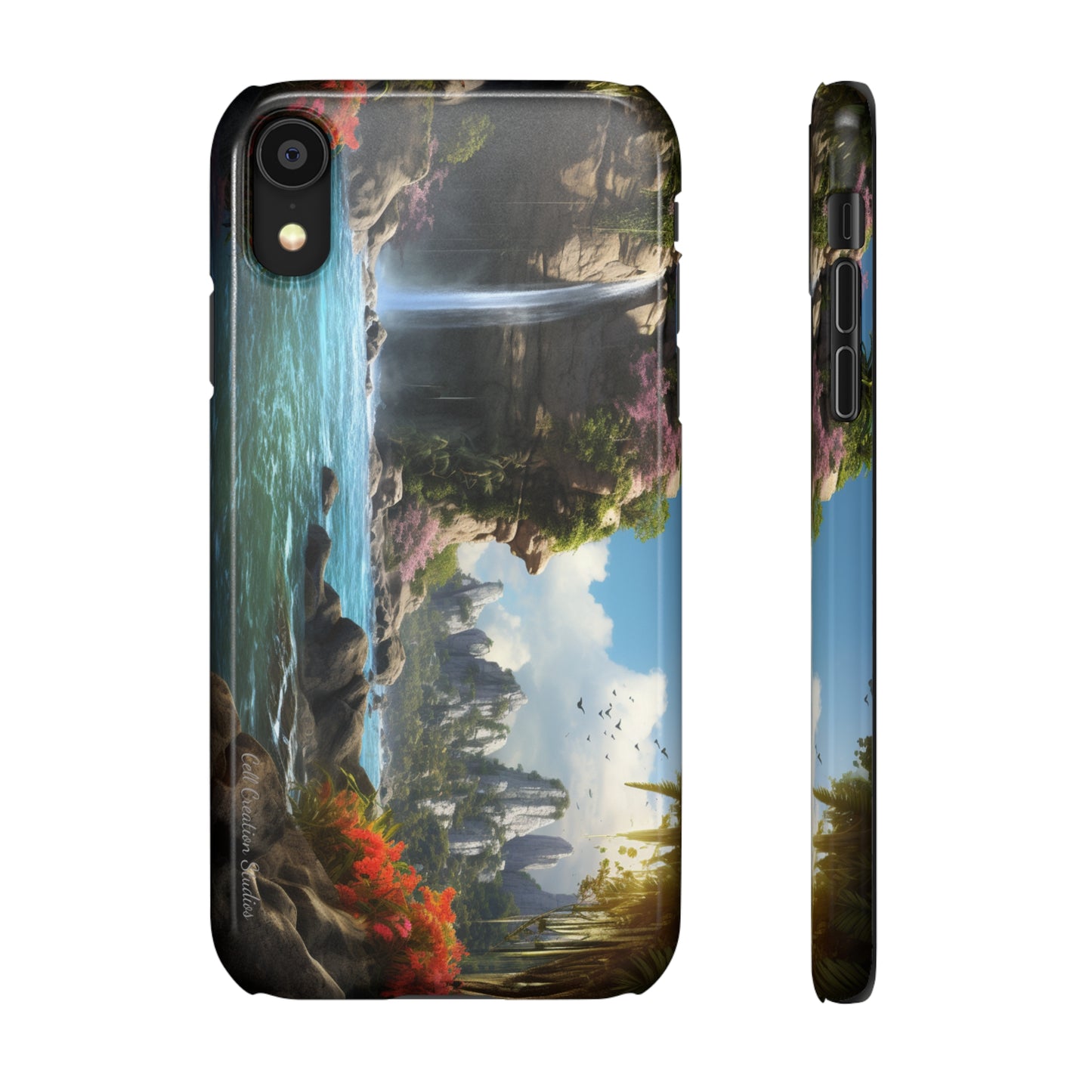 Introducing the "Nature's Cascade" Cell Phone Case – Capture Majestic Beauty with Rock Cliffs and Waterfall! -Snap Cases