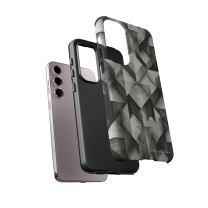 The "Black and White Geometric Pattern" Cell Phone Case- Elevate Your Phone's Style -Tough Cases