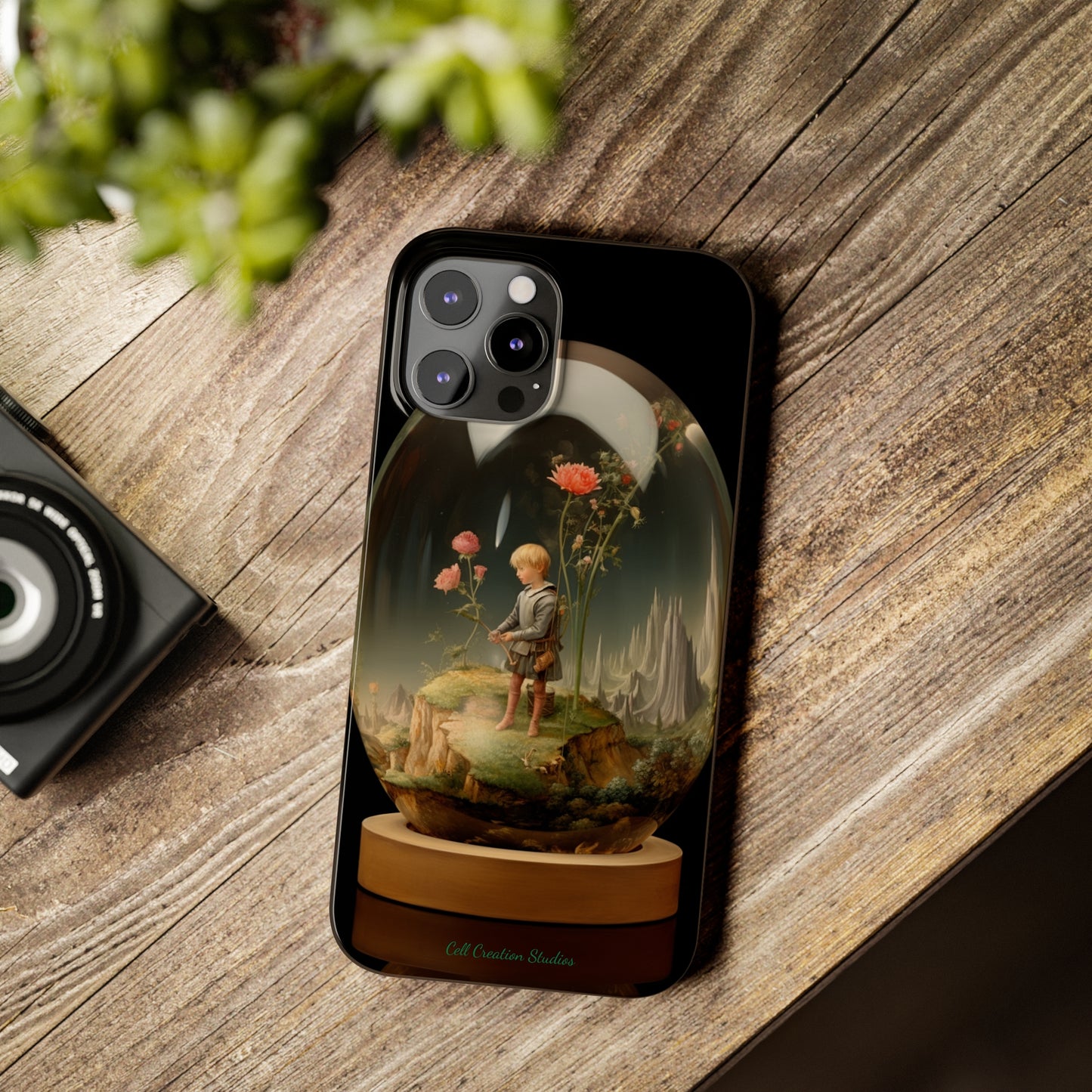 Introducing the "Miniature Gardener" Cell Phone Case – Embrace Your Imagination with a Captivating Glass-Encased Design -Slim Phone Cases