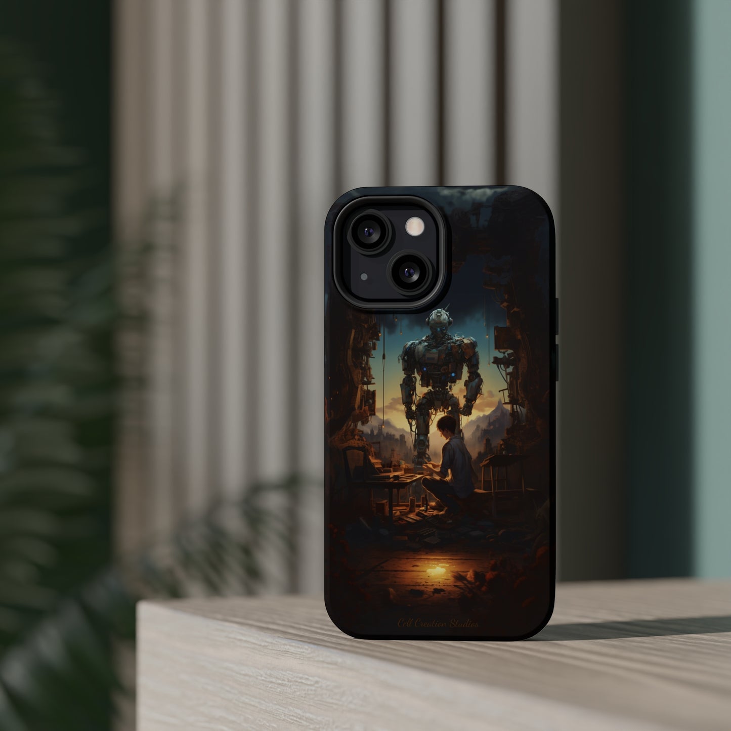 Introducing the "Mechanical Bond" Cell Phone Case – Witness a Captivating Moment of Giant Robot and Boy -MagSafe Tough Cases