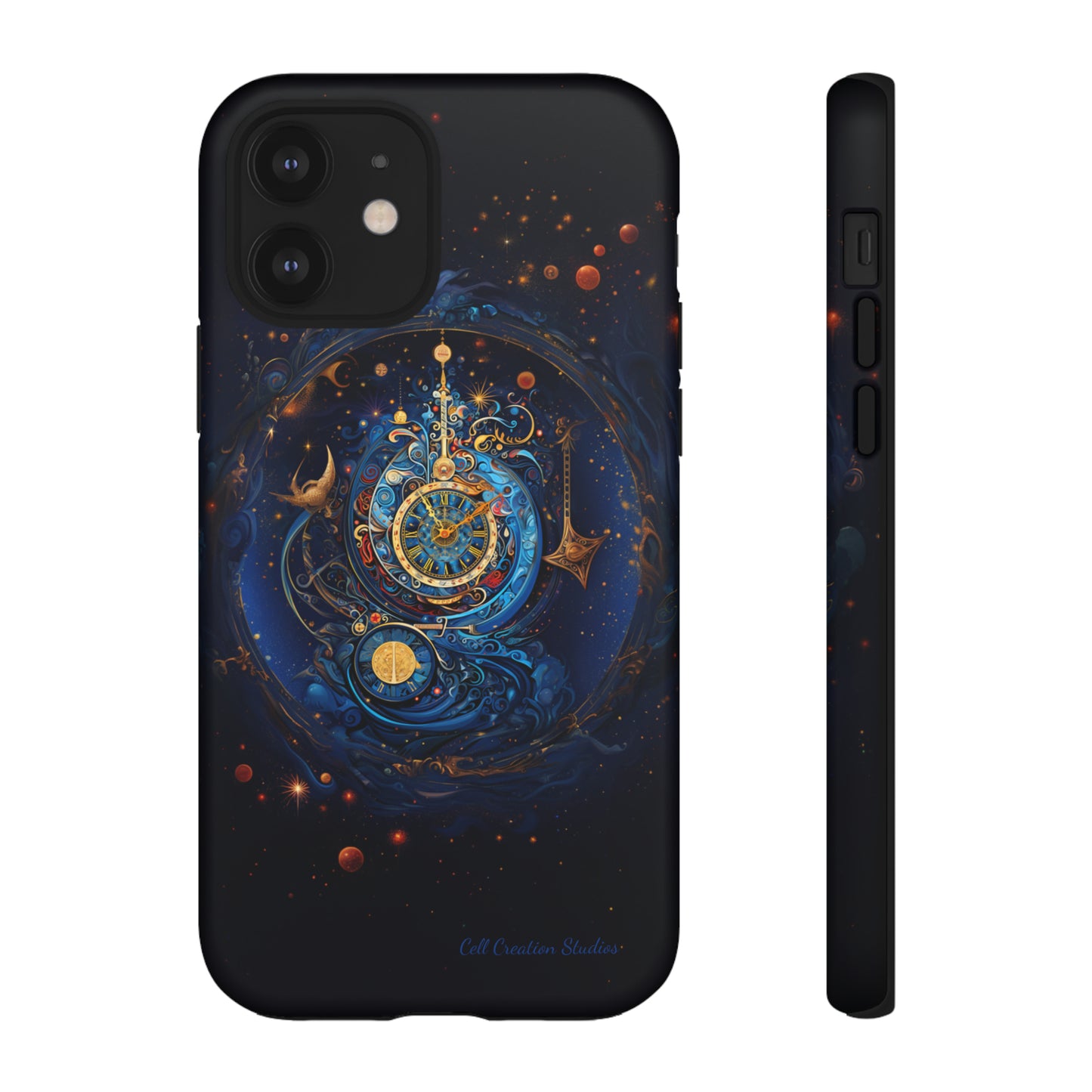 "Cosmic Clock Elegance" -Tough iPhone Cases