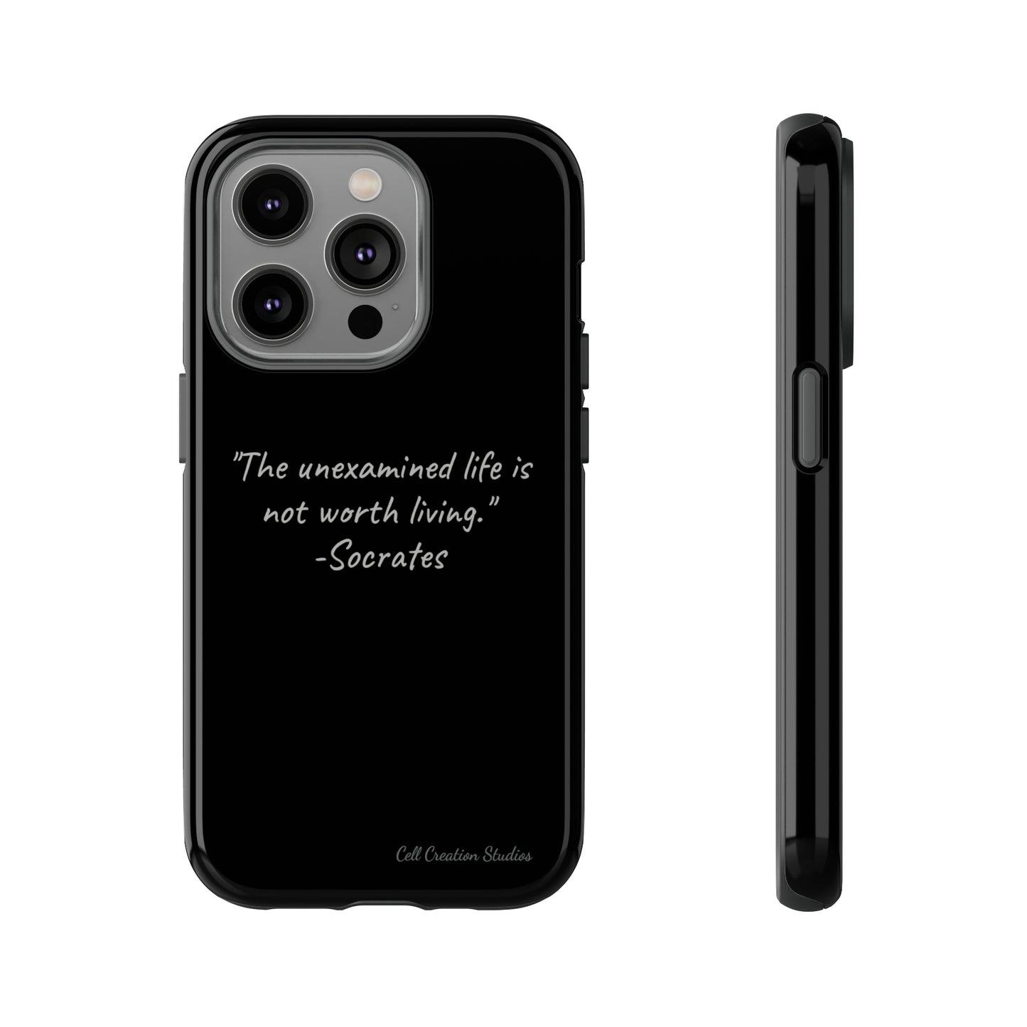 "Life's Examination" Socrates Quote Phone Case -Tough Cases