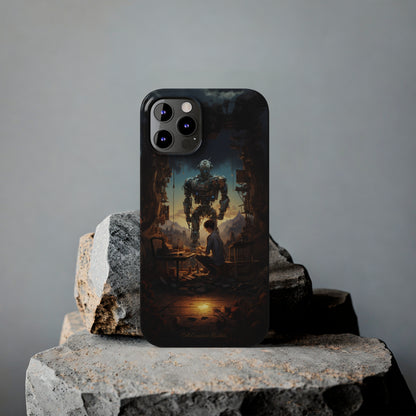 Introducing the "Mechanical Bond" Cell Phone Case – Witness a Captivating Moment of Giant Robot and Boy -Slim Phone Cases