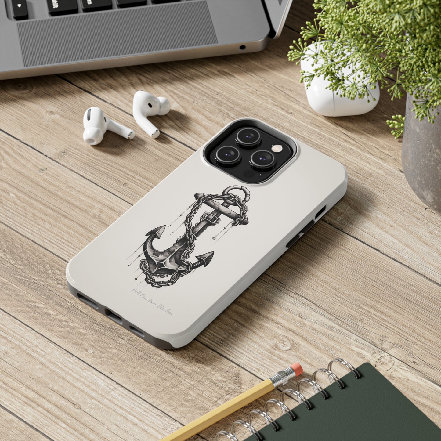 "Nautical Elegance Anchor" -Tough iPhone Cases