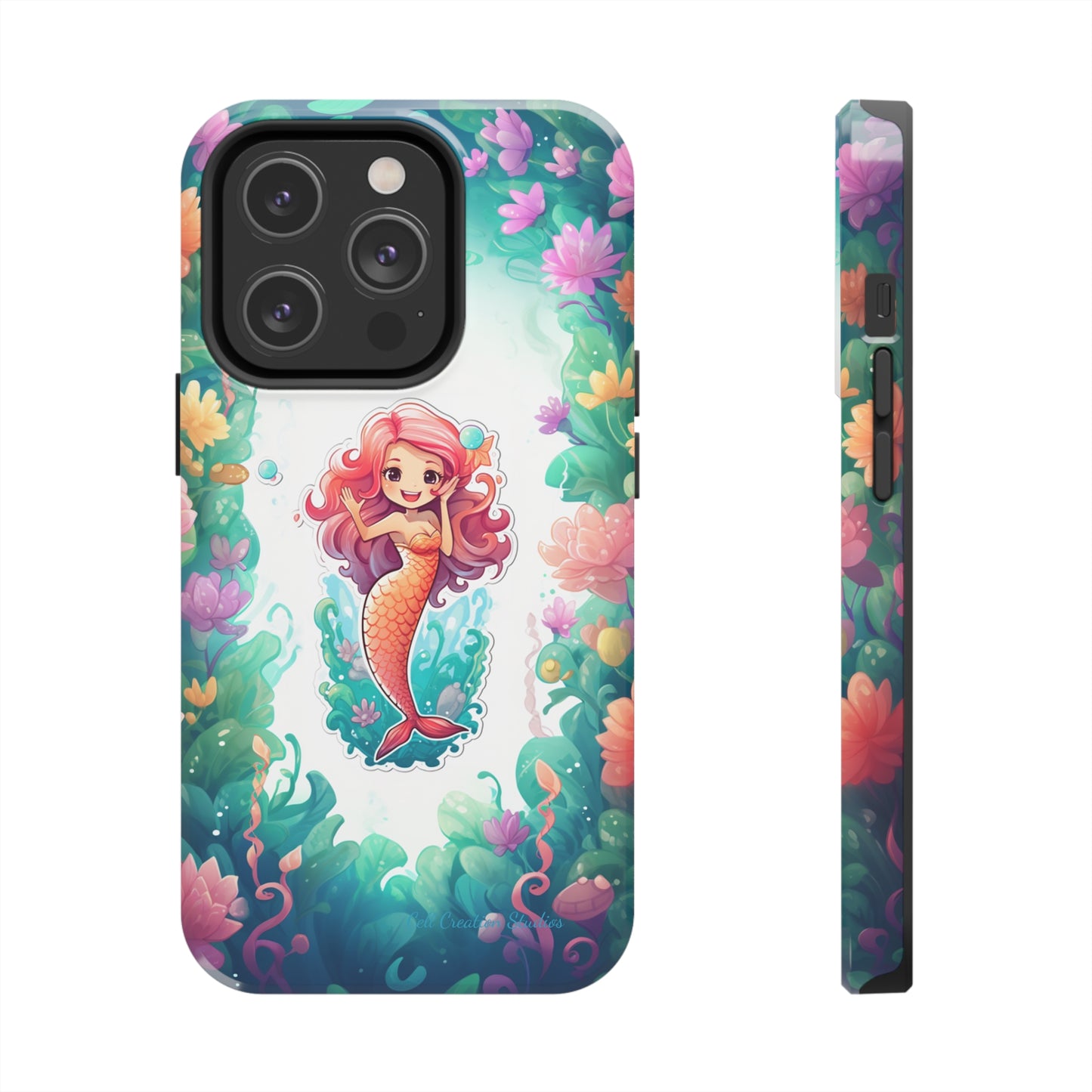 "Pink Seaflower Mermaid" -Tough iPhone Cases