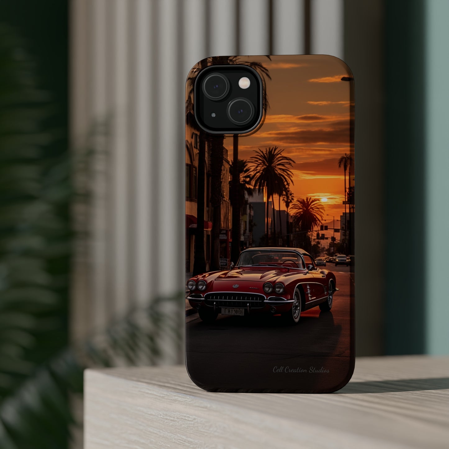 "Sunset Boulevard Classic Red Car" Cell Phone Case -MagSafe Tough Cases