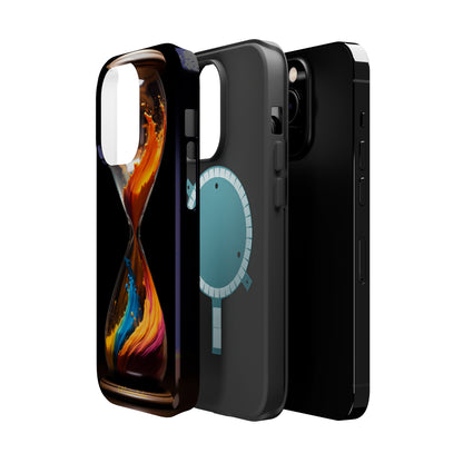 Introducing the "Colorful Sands Hourglass" Cell Phone Case – Embrace Time's Beauty with a Mesmerizing Hourglass Design -MagSafe Tough Cases