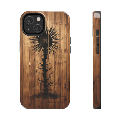 "Desert Plant on Wood Themed Phone Case: Embrace Nature's Beauty"-Tough Phone Cases