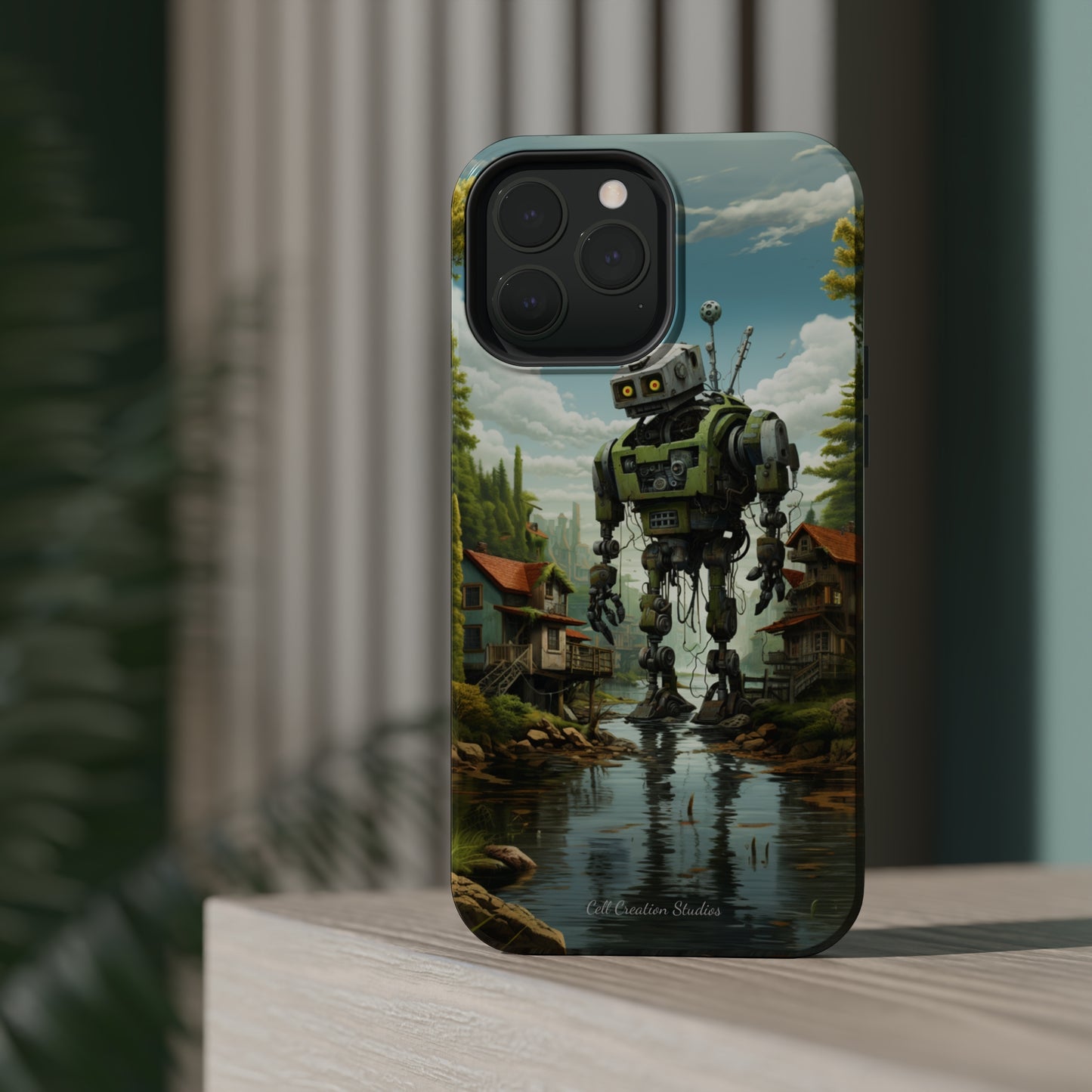 Introducing the "Robo-Rescue" Cell Phone Case – Witness a Heartwarming Scene of Robot Seeking Assistance -MagSafe Tough Cases