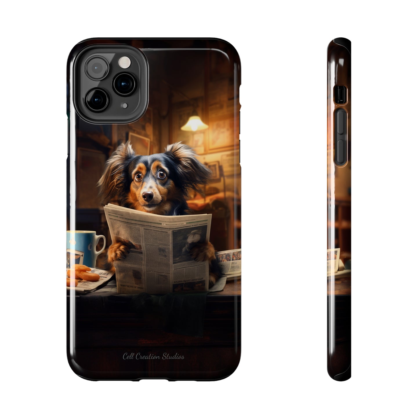 Introducing the "Pup's Perusal" Cell Phone Case – Unleash Heartwarming Humor -Tough Phone Cases