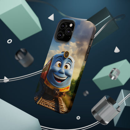 The "Smiling Blue Train" Phone Case -MagSafe Tough Cases