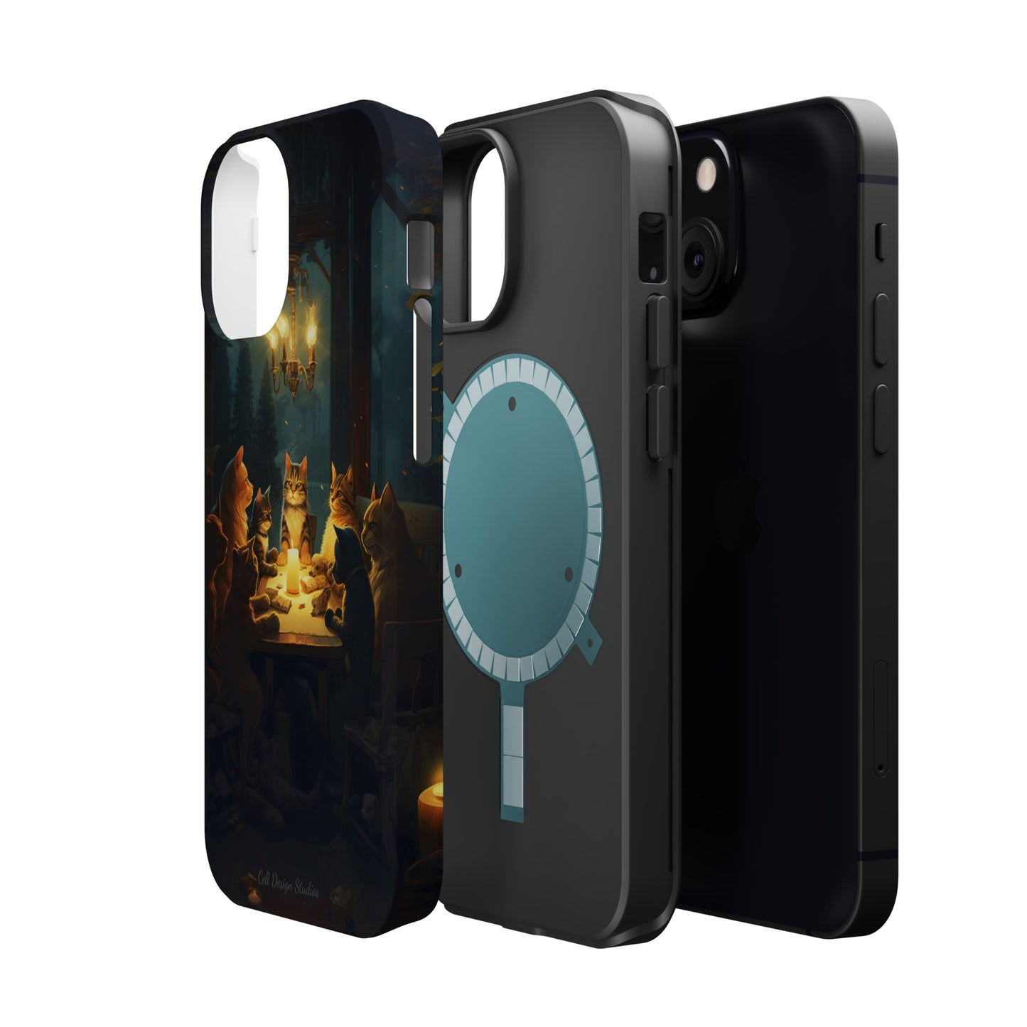 Introducing the "Paws & Whiskers Soirée" Cell Phone Case – A Feast of Friendship Under the Stars! -MagSafe Tough Cases