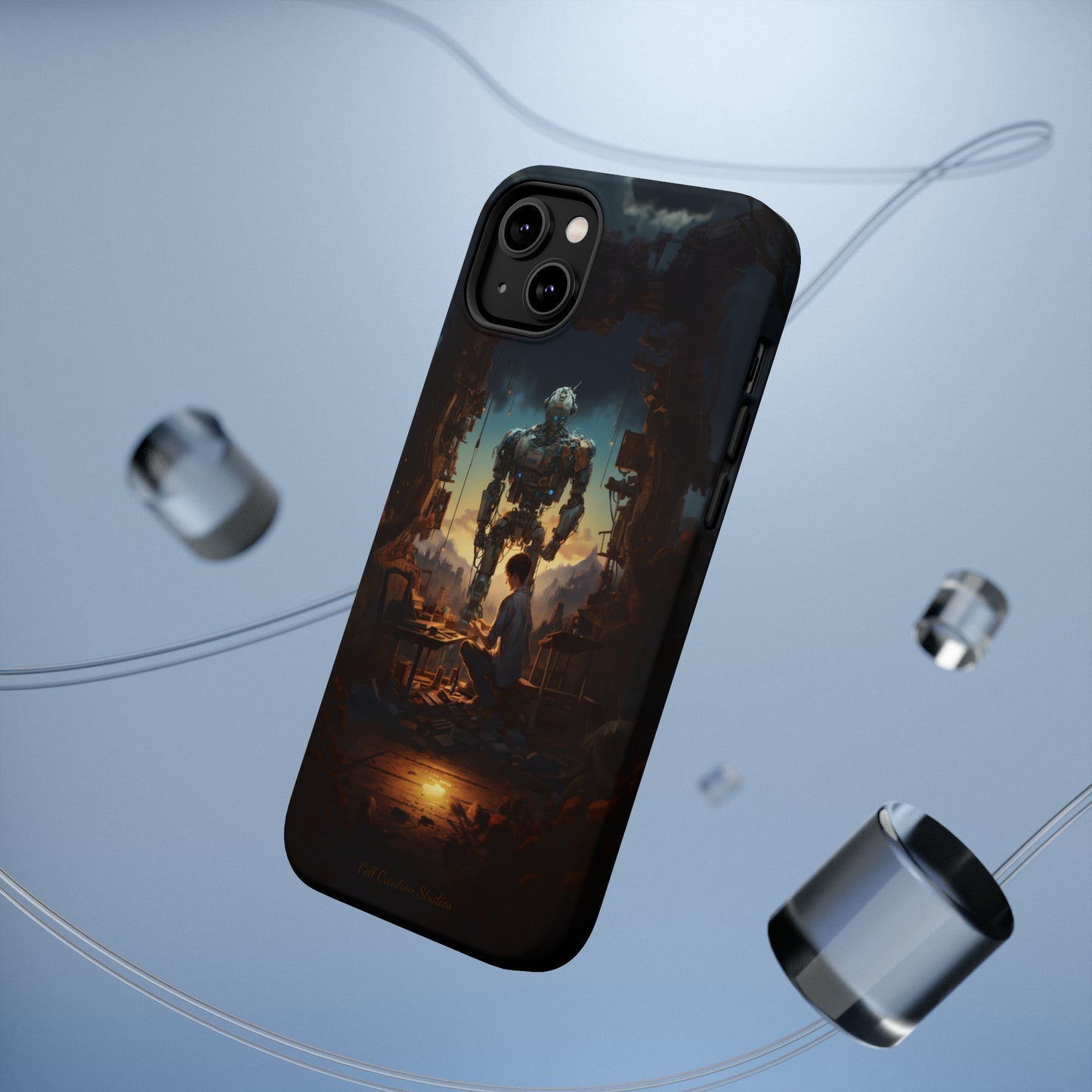 Introducing the "Mechanical Bond" Cell Phone Case – Witness a Captivating Moment of Giant Robot and Boy -MagSafe Tough Cases