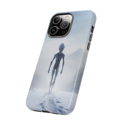 Introducing the "Frosty Extraterrestrial" Cell Phone Case – Embrace Alien Intrigue Amidst the Snowscape -Tough Cases