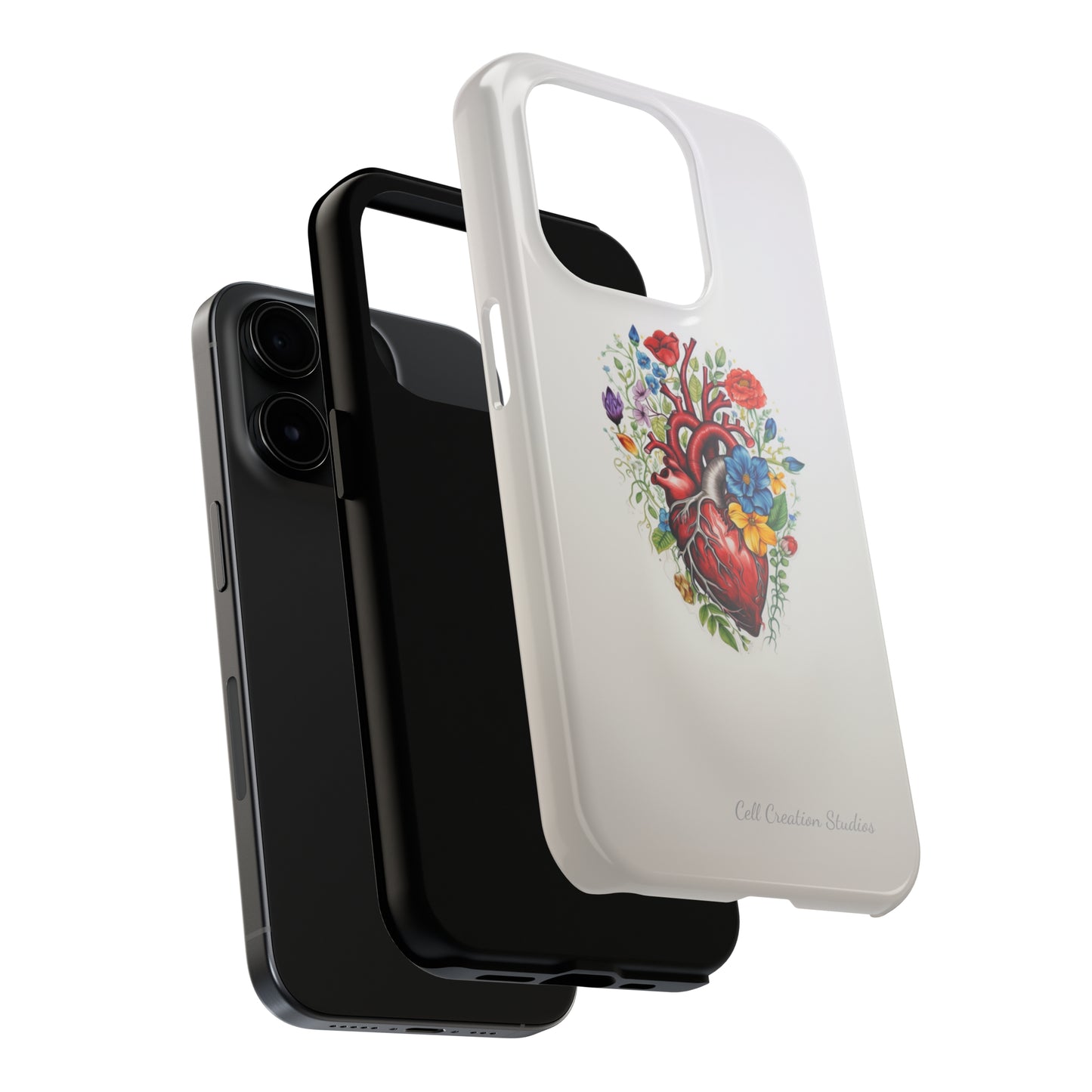 "Floral Heart Harmony" -Tough iPhone Cases