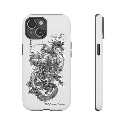 "Samurai and Dragon Sketch" -Tough iPhone Cases