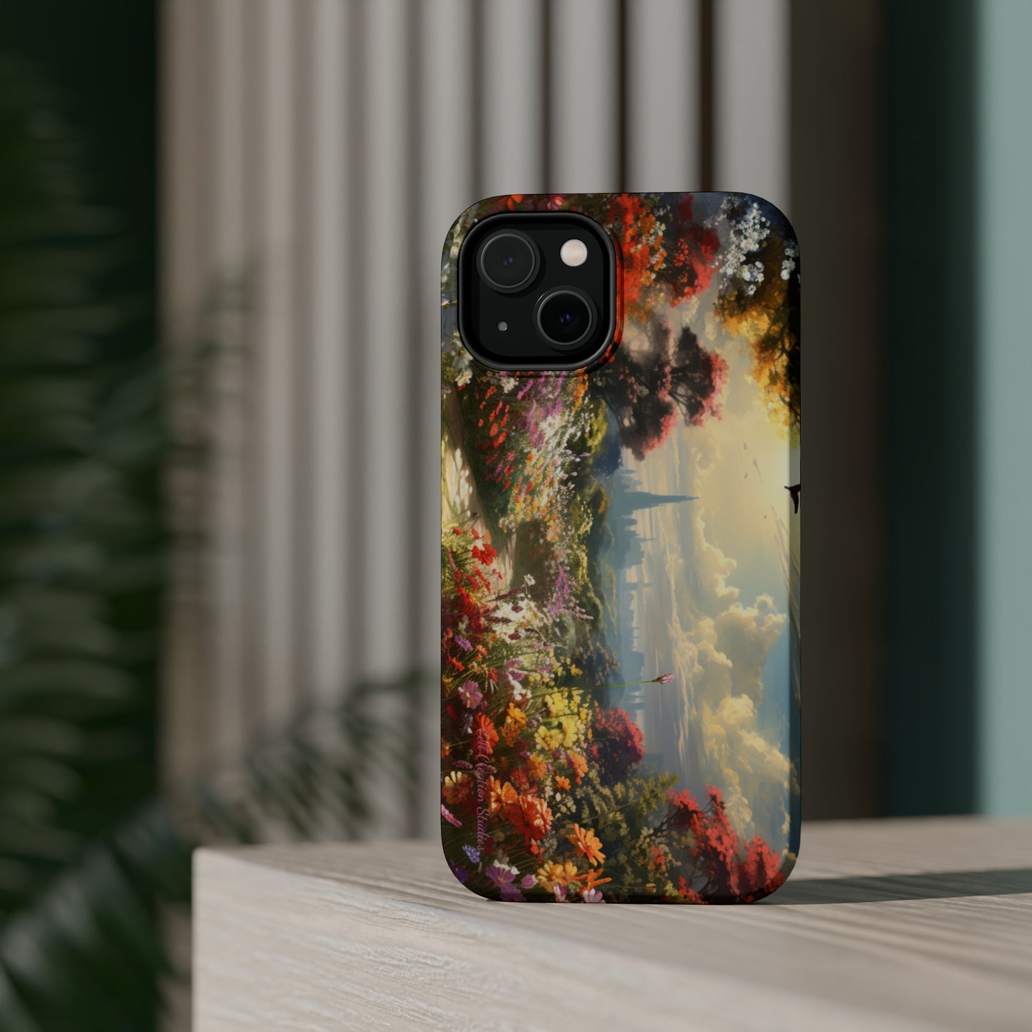 Introducing the "Floral Haven" Cell Phone Case – Where Nature and Urban Marvels Converge! -MagSafe Tough Cases