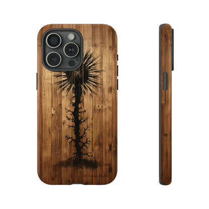 "Desert Plant on Wood Themed Phone Case: Embrace Nature's Beauty" -Tough Cases