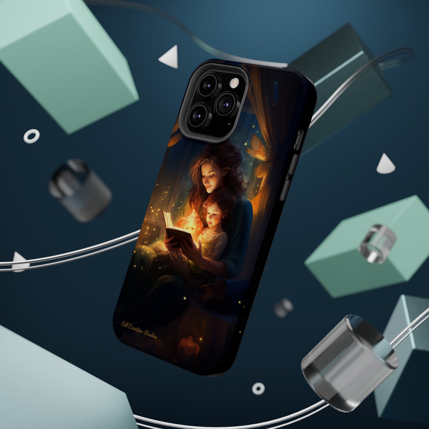 Introducing the "Bedtime Story Bliss" Cell Phone Case – Cherish Heartwarming Moments with Every Glance -MagSafe Tough Cases