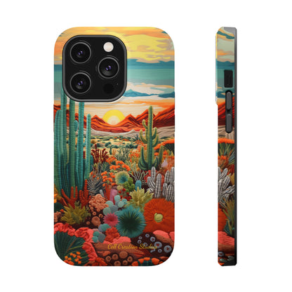 "Desert Bloom Embroidery" -MagSafe Tough iPhone Cases