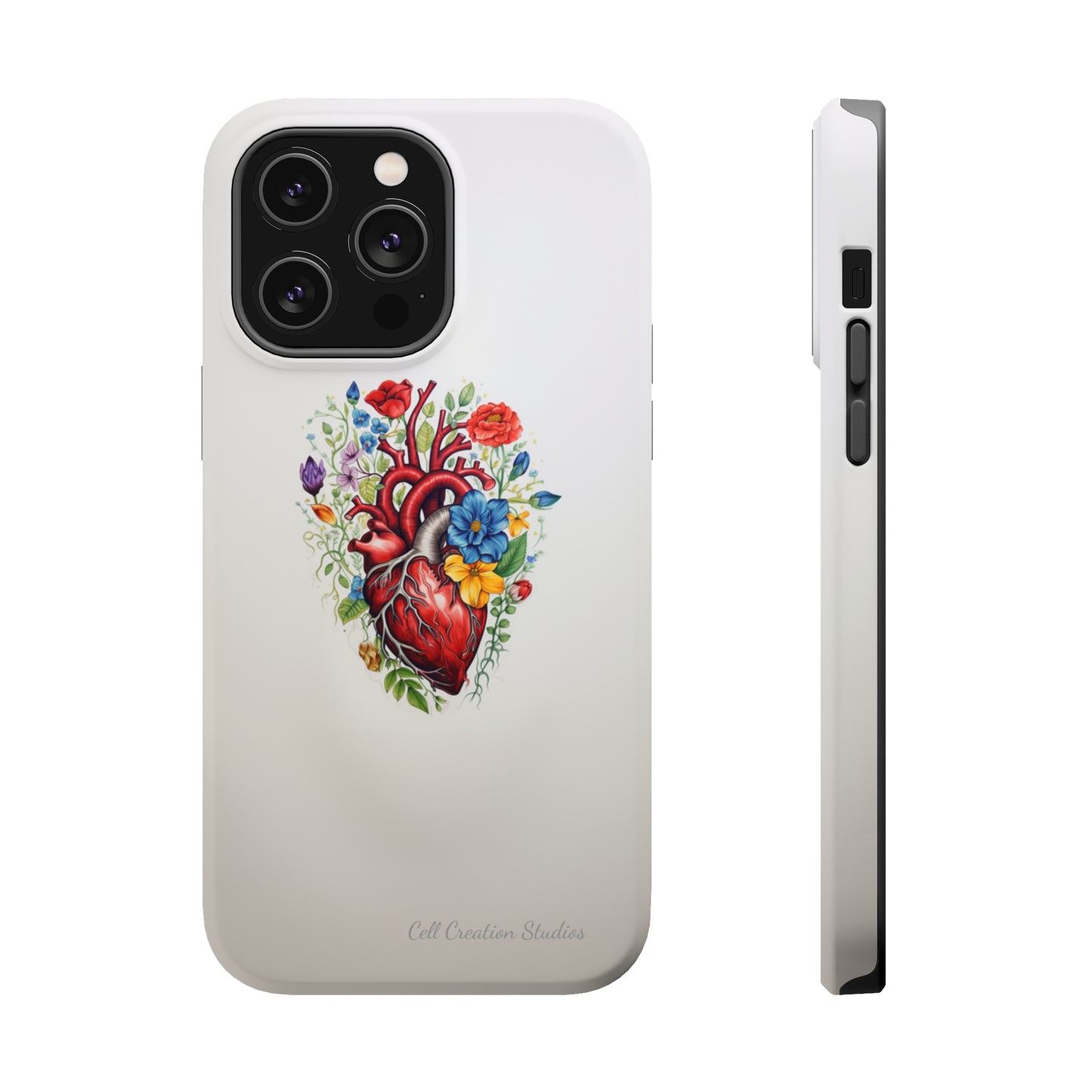 "Floral Heart Harmony" -MagSafe Tough iPhone Cases