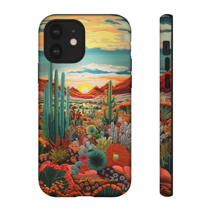 "Desert Bloom Embroidery" -Tough iPhone Cases