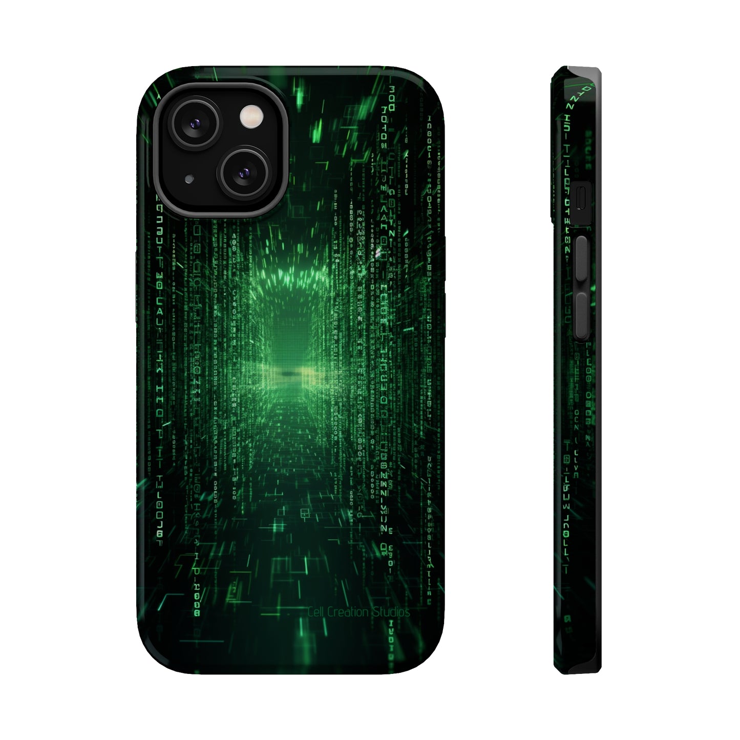 Introducing our "Digital Code Stream" Cell Phone Case – where style meets technology for your device's protection -MagSafe Tough Cases