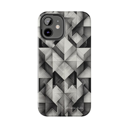 The "Black and White Geometric Pattern" Cell Phone Case- Elevate Your Phone's Style-Tough Phone Cases