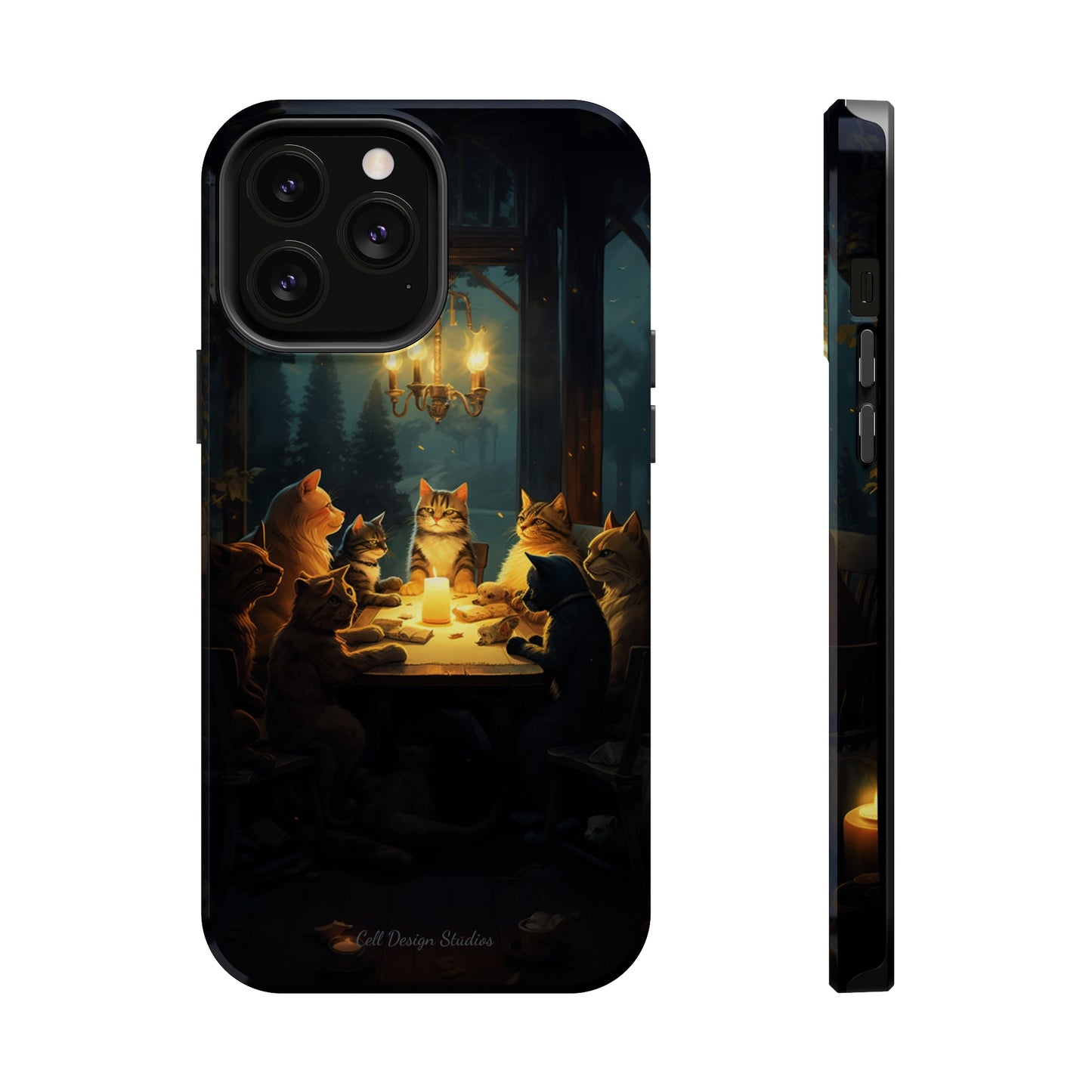 Introducing the "Paws & Whiskers Soirée" Cell Phone Case – A Feast of Friendship Under the Stars! -MagSafe Tough Cases