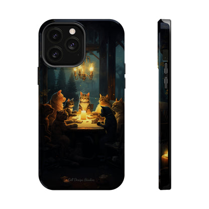 Introducing the "Paws & Whiskers Soirée" Cell Phone Case – A Feast of Friendship Under the Stars! -MagSafe Tough Cases