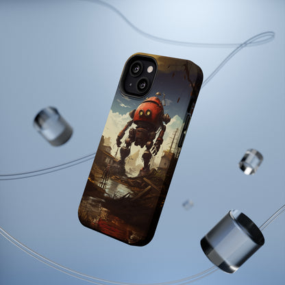 Introducing the "Urban Encounter" Cell Phone Case – Witness the Epic Convergence of Man and Giant Robot -MagSafe Tough Cases