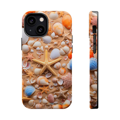 "Seaside Serenity Phone Case: Starfish and Seashells" -MagSafe Tough Cases