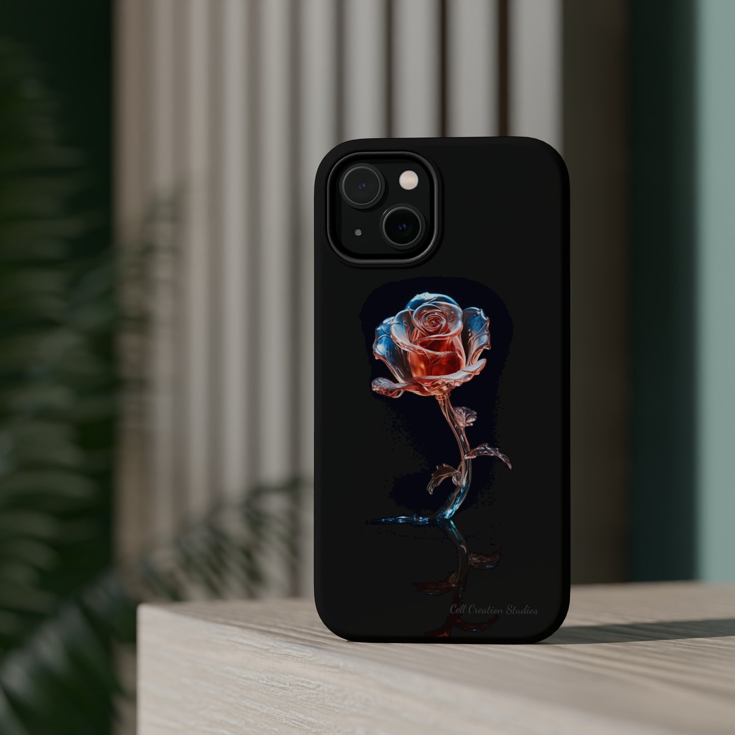 The "Glass Rose Elegance" Phone Case -MagSafe Tough Cases