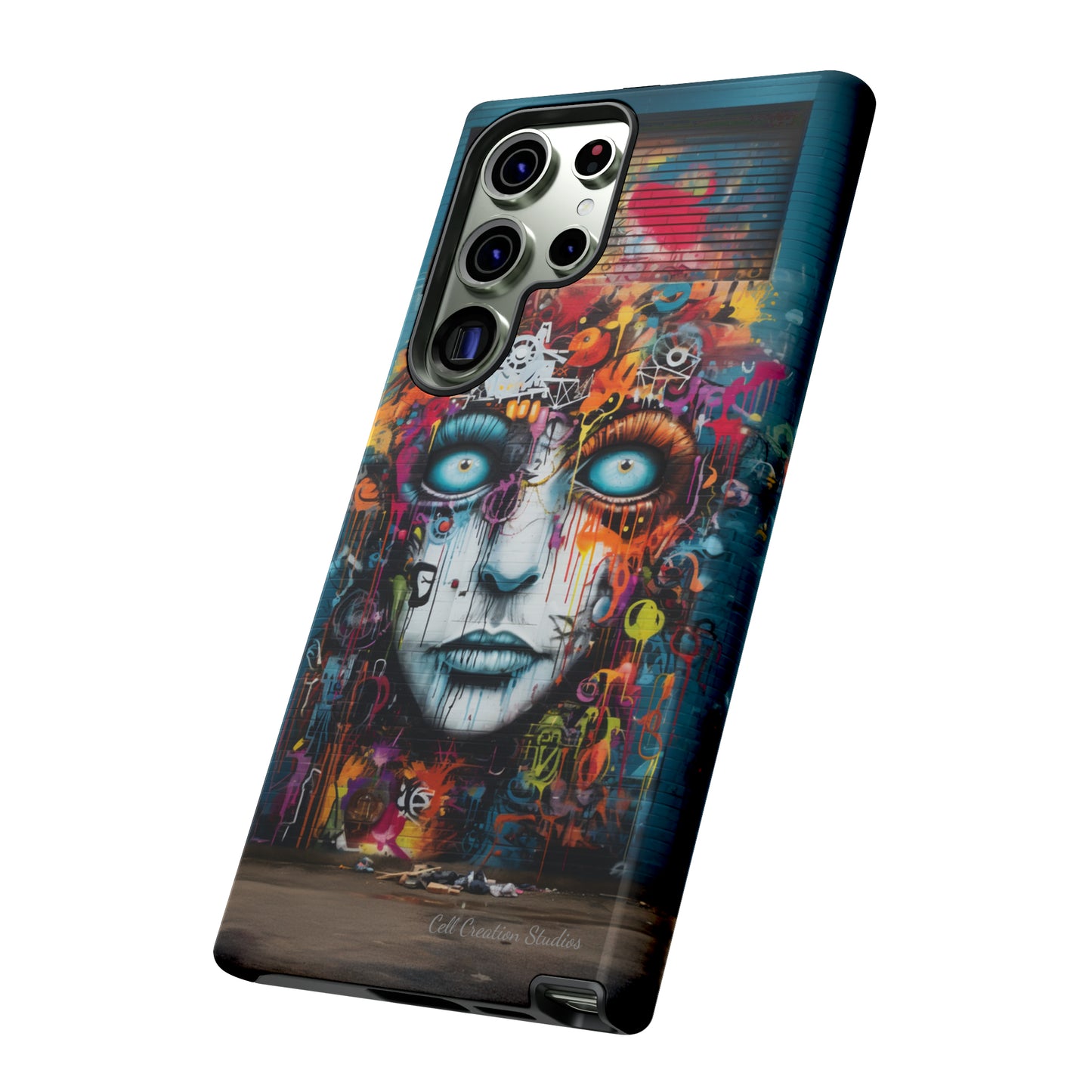 Elevate Your Style with our "Graffiti Face Concrete Wall" Phone Case -Tough Cases