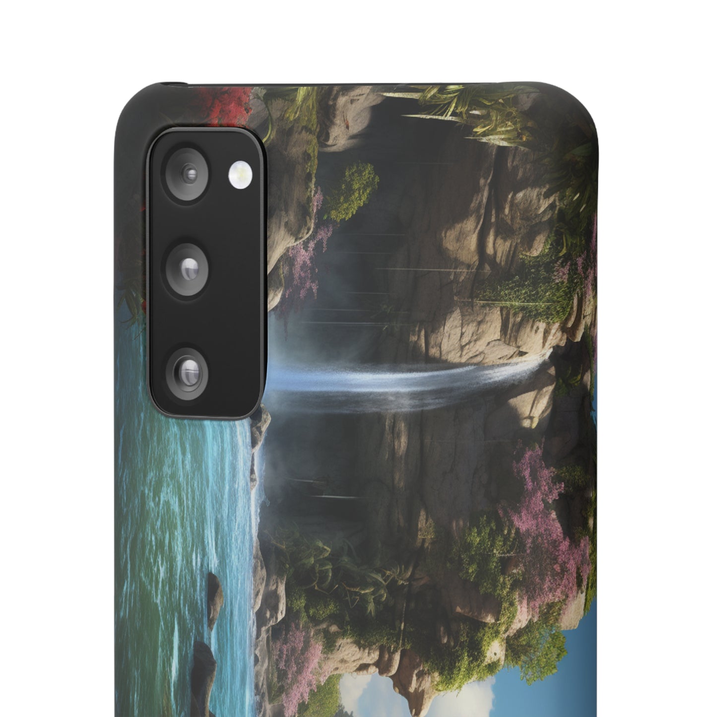 Introducing the "Nature's Cascade" Cell Phone Case – Capture Majestic Beauty with Rock Cliffs and Waterfall! -Snap Cases